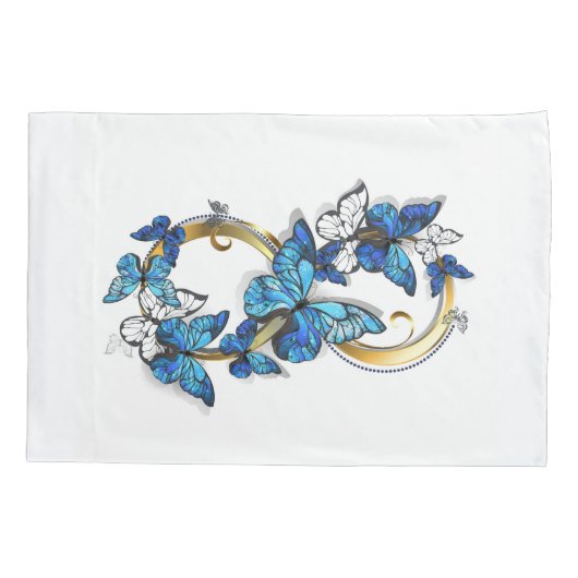 Symbol Infinity of Blue Morpho Butterflies 枕カバー (裏面-左)