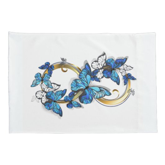 Symbol Infinity of Blue Morpho Butterflies 枕カバー (裏面-右)
