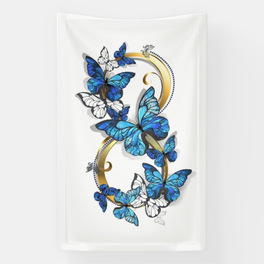 Symbol Infinity of Blue Morpho Butterflies 横断幕 (縦)