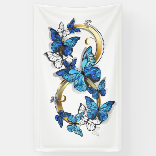Symbol Infinity of Blue Morpho Butterflies 横断幕 (縦)