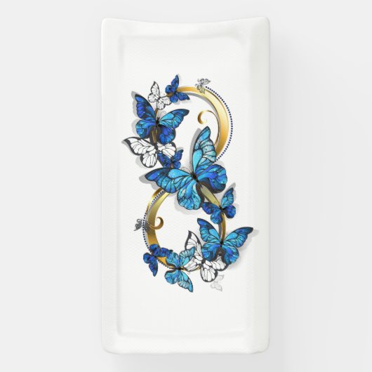 Symbol Infinity of Blue Morpho Butterflies 横断幕 (縦)