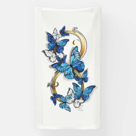 Symbol Infinity of Blue Morpho Butterflies 横断幕 (縦)