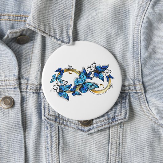 Symbol Infinity of Blue Morpho Butterflies 缶バッジ (インサイチュ)