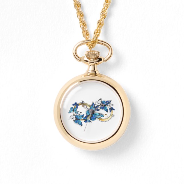 Symbol Infinity of Blue Morpho Butterflies 腕時計 (正面)