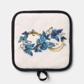 Symbol Infinity of Blue Morpho Butterflies 鍋敷き (正面)