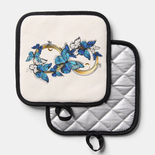 Symbol Infinity of Blue Morpho Butterflies 鍋敷き (正面/裏面)