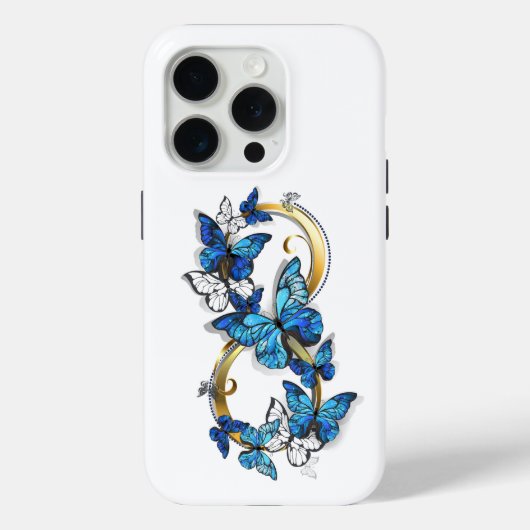 Symbol Infinity of Blue Morpho Butterflies Case-Mate iPhoneケース (裏面)