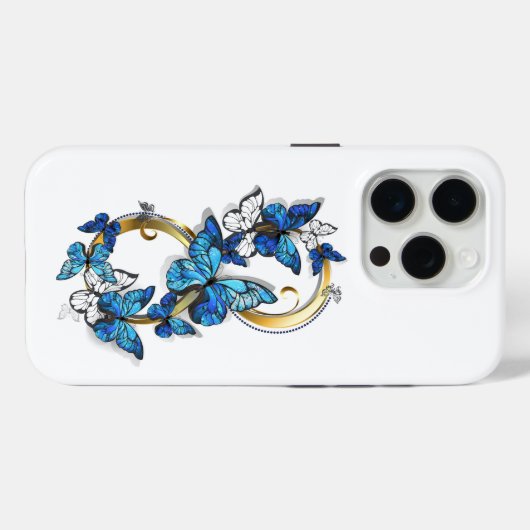 Symbol Infinity of Blue Morpho Butterflies Case-Mate iPhoneケース (裏面 (横))
