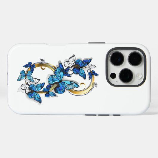Symbol Infinity of Blue Morpho Butterflies Case-Mate iPhoneケース (裏面 (横))