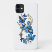 Symbol Infinity of Blue Morpho Butterflies Case-Mate iPhoneケース (裏面)