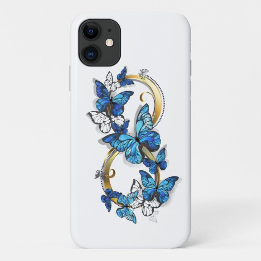 Symbol Infinity of Blue Morpho Butterflies Case-Mate iPhoneケース (裏面)