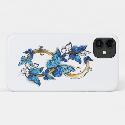 Symbol Infinity of Blue Morpho Butterflies Case-Mate iPhoneケース (裏面(横))