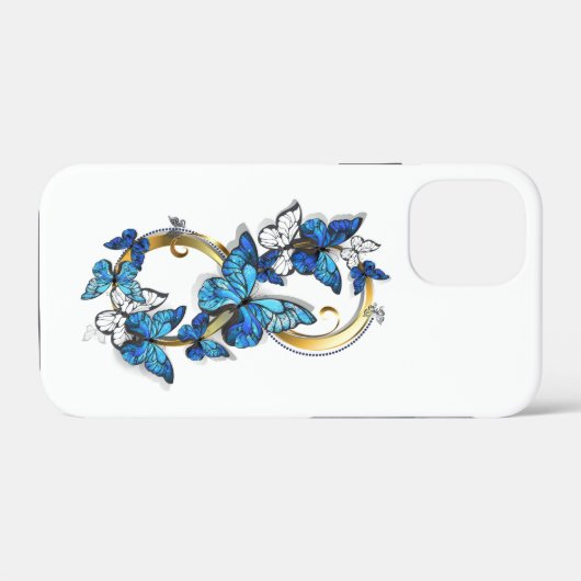 Symbol Infinity of Blue Morpho Butterflies Case-Mate iPhoneケース (裏面 (横))