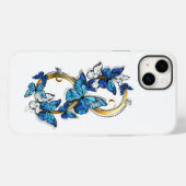 Symbol Infinity of Blue Morpho Butterflies Case-Mate iPhoneケース (裏面 (横))