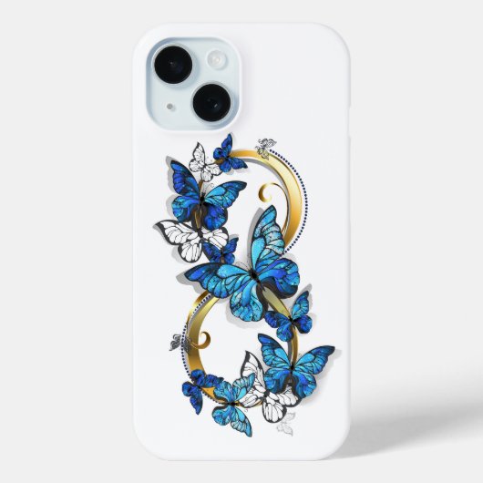 Symbol Infinity of Blue Morpho Butterflies Case-Mate iPhoneケース (裏面)