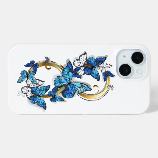 Symbol Infinity of Blue Morpho Butterflies Case-Mate iPhoneケース (裏面 (横))