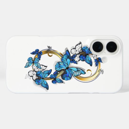 Symbol Infinity of Blue Morpho Butterflies Case-Mate iPhoneケース (裏面 (横))