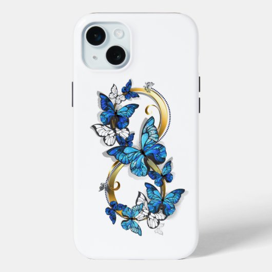 Symbol Infinity of Blue Morpho Butterflies Case-Mate iPhoneケース (裏面)