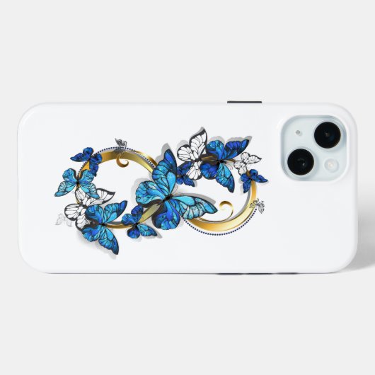 Symbol Infinity of Blue Morpho Butterflies Case-Mate iPhoneケース (裏面 (横))
