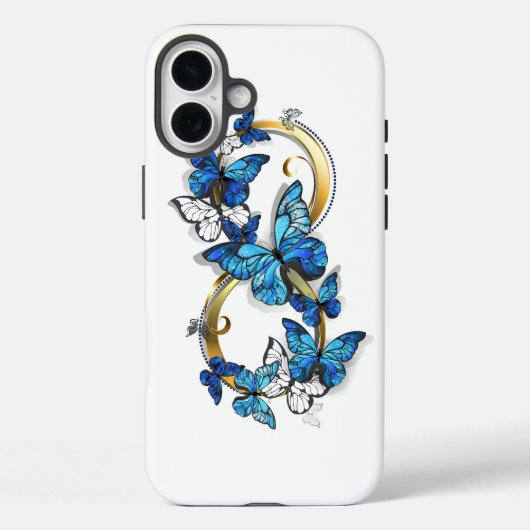 Symbol Infinity of Blue Morpho Butterflies Case-Mate iPhoneケース (裏面)