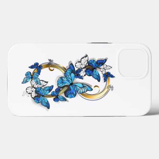 Symbol Infinity of Blue Morpho Butterflies Case-Mate iPhoneケース (裏面 (横))