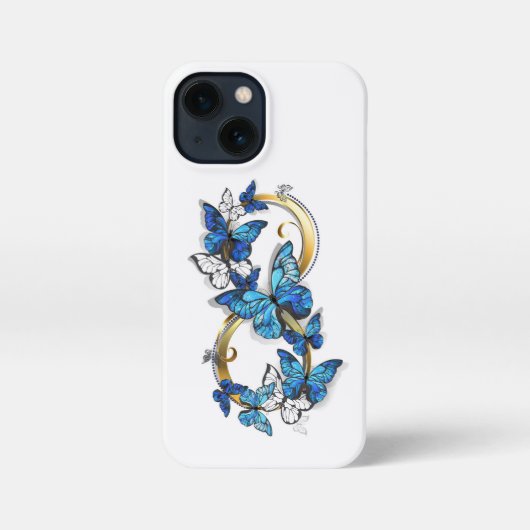 Symbol Infinity of Blue Morpho Butterflies iPhoneケース (裏面)