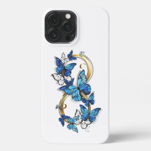 Symbol Infinity of Blue Morpho Butterflies iPhoneケース (裏面)