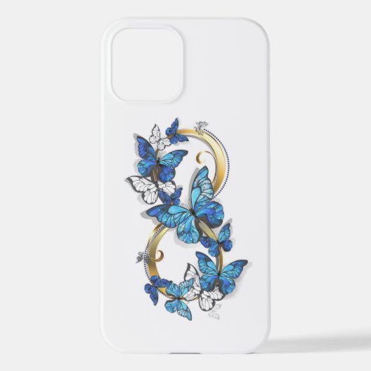 Symbol Infinity of Blue Morpho Butterflies iPhoneケース (裏面)