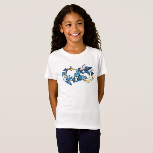 Symbol Infinity of Blue Morpho Butterflies Tシャツ (正面フル)