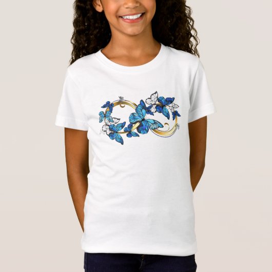 Symbol Infinity of Blue Morpho Butterflies Tシャツ (正面)