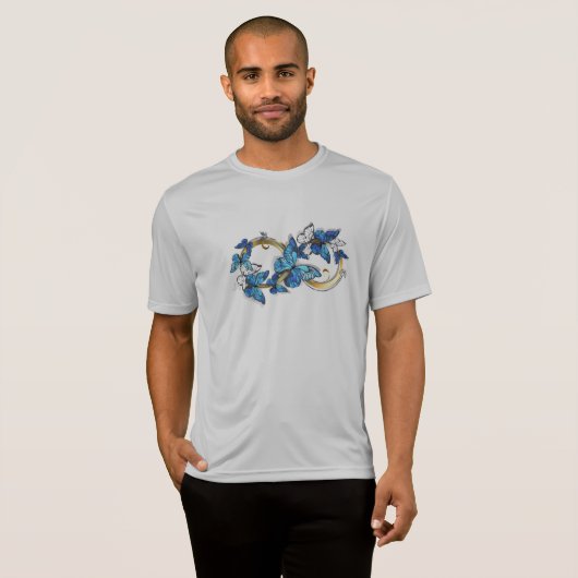 Symbol Infinity of Blue Morpho Butterflies Tシャツ (正面フル)