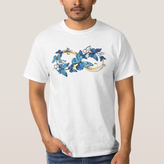 Symbol Infinity of Blue Morpho Butterflies Tシャツ (正面)