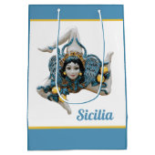 Symbol of Sicily Trinacria Medusa Sicilian ミディアムペーパーバッグ (裏面)