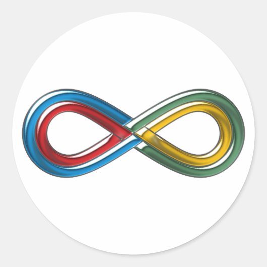 Symbol Unendlich infinit infinity ラウンドシール (正面)
