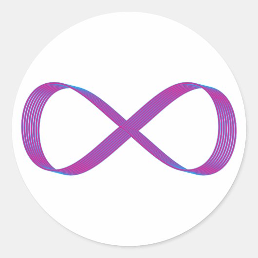 Symbol Unendlichkeit infinity ラウンドシール (正面)
