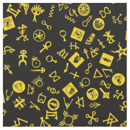 Symbolicon Yellow on Black ファブリック