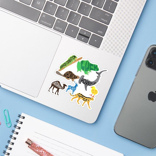 Symbolism of Animals シール (ノートパソコンとiPhone)