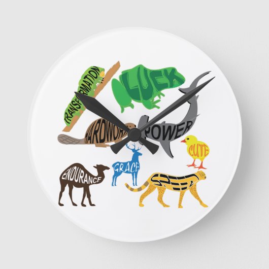 Symbolism of Animals ラウンド壁時計 (正面)