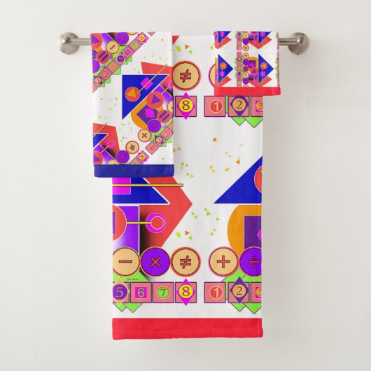 Symbols And Numbers Kids Learning  バスタオルセット (インサイチュ)