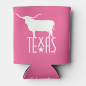 Symbols of Texas, Longhorn, pink 缶クーラー (正面)