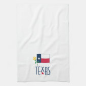 Symbols of Texas, Texas Flag and Yellow Rose Glass キッチンタオル (縦)