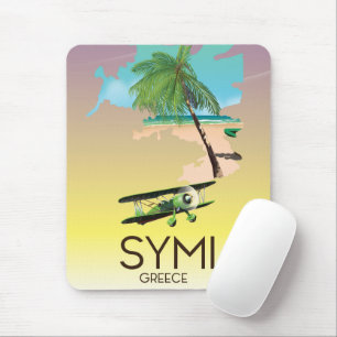 Symi Greece旅行ポスター マウスパッド