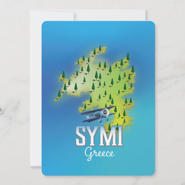 Symi Island Mapギリシャの旅行ポスター。 (正面)