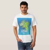 Symi Island Mapギリシャの旅行ポスター。 Tシャツ (正面フル)