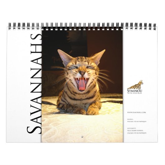 Syminouカレンダー2018 Savannah Cat カレンダー (カバー)
