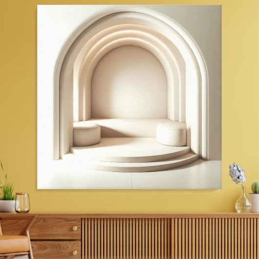 Symmetric Arch Stairway キャンバスプリント (インサイチュ (リビング))