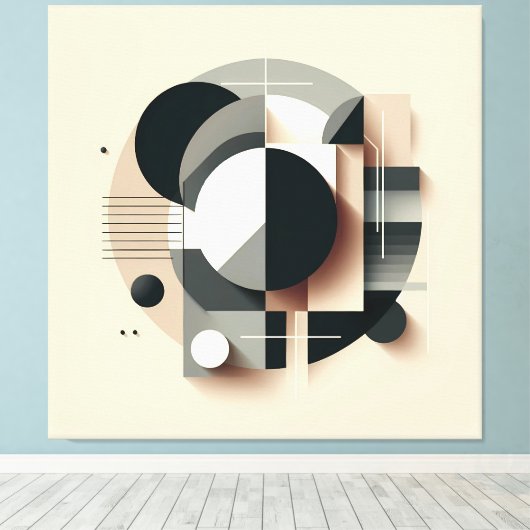 Symmetric Dimensional Geometry キャンバスプリント (インサイチュ (ウッドフロア))