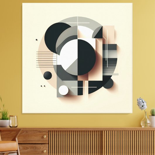 Symmetric Dimensional Geometry キャンバスプリント (インサイチュ (リビング))