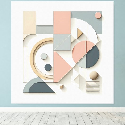 Symmetric Shape Ensemble キャンバスプリント (インサイチュ (ウッドフロア))