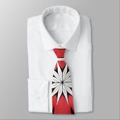 Symmetrical Abstract Motif in Red and Black ネクタイ (タイ)